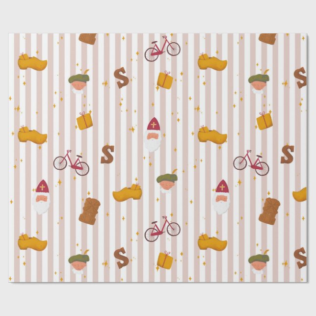 Sint and Piet Themed Wrapping Paper (Flat)
