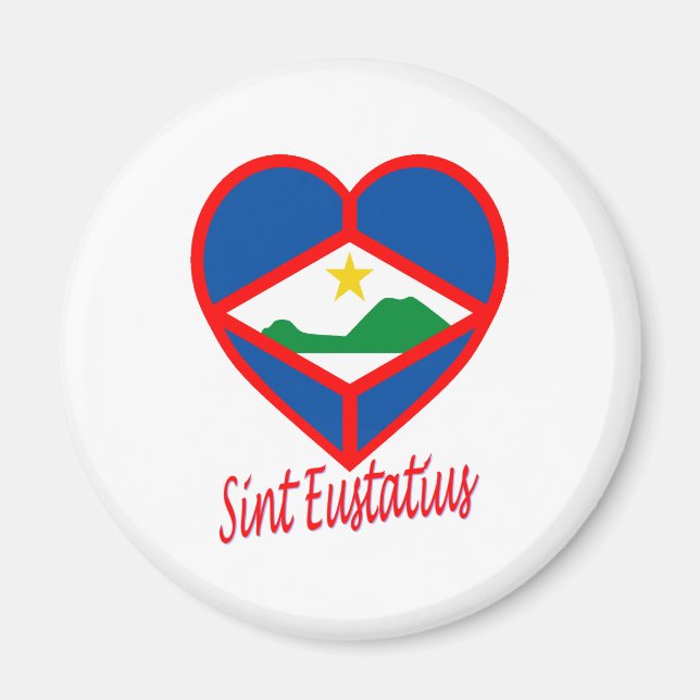 Sint Eustatius Flag Heart Magnet (Front)