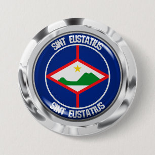 Sint Eustatius Round Emblem 7.5 Cm Round Badge