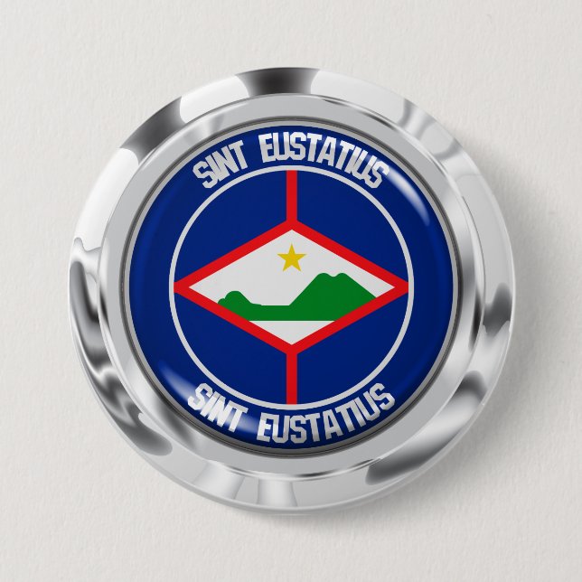 Sint Eustatius Round Emblem 7.5 Cm Round Badge (Front)