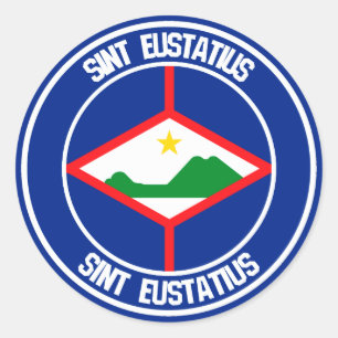 Sint Eustatius Round Emblem Classic Round Sticker