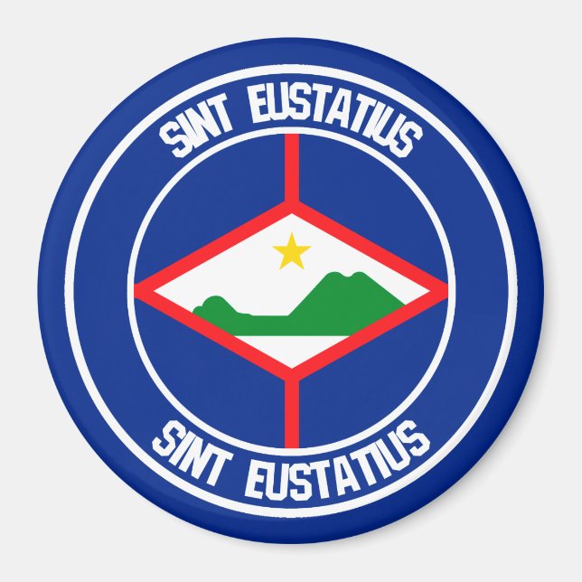 Sint Eustatius Round Emblem Magnet (Front)