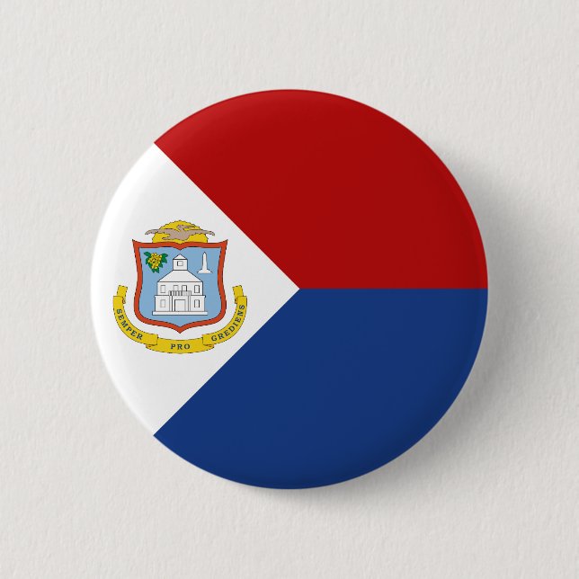 Sint Maarten Flag 6 Cm Round Badge (Front)