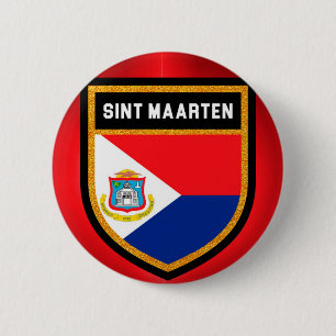 Sint Maarten Flag 6 Cm Round Badge