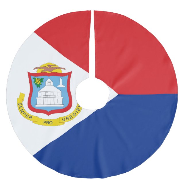 Sint Maarten flag Brushed Polyester Tree Skirt (Front)