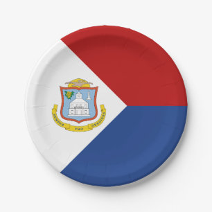Sint Maarten Flag Paper Plate