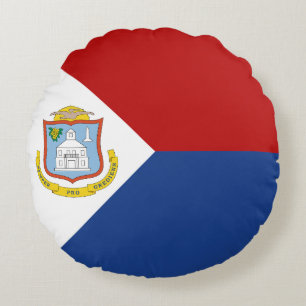 Sint Maarten Flag Round Cushion
