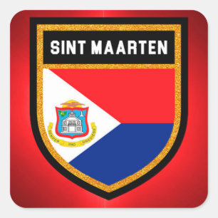 Sint Maarten Flag Square Sticker