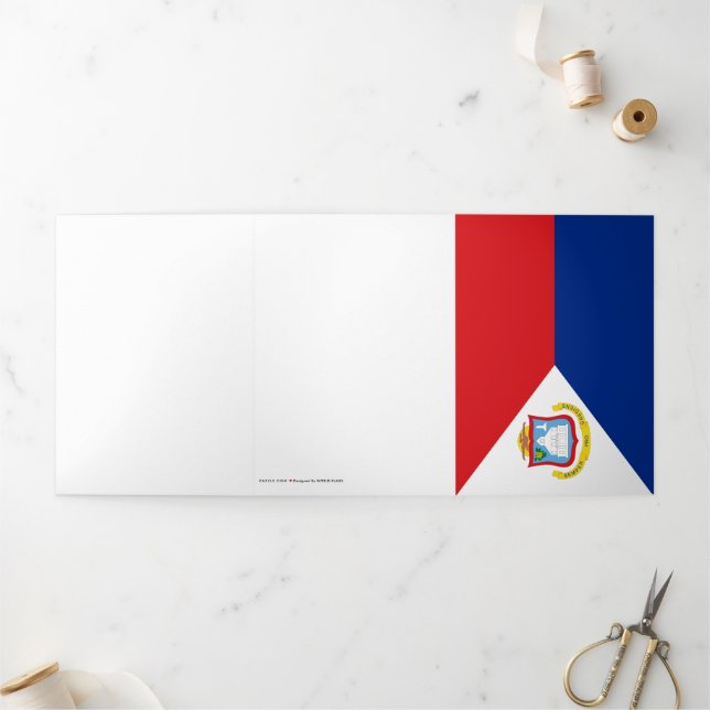Sint Maarten flag Tri-Fold Card (Outside)