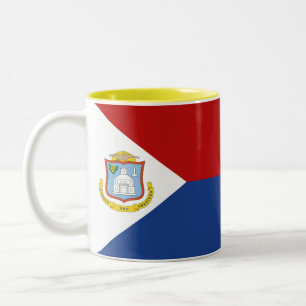 Sint Maarten Flag Two-Tone Coffee Mug