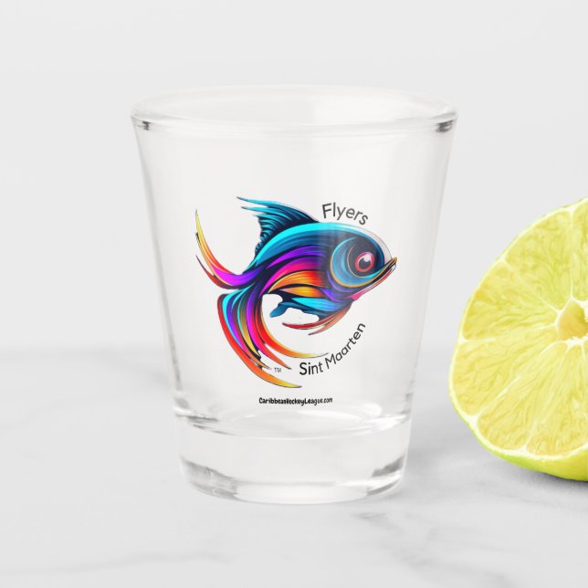 Sint Maarten Flyers of the CaribbeanHockeyLeague Shot Glass (Front)
