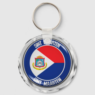Sint Maarten Round Emblem Key Ring