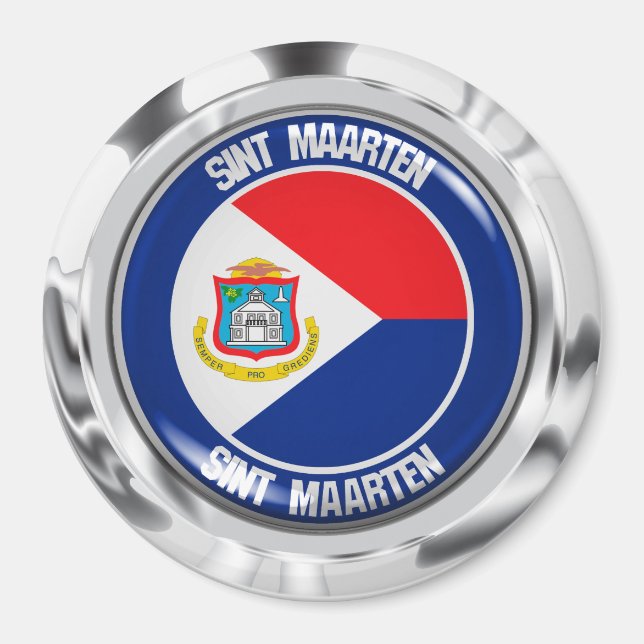 Sint Maarten Round Emblem Magnet (Front)