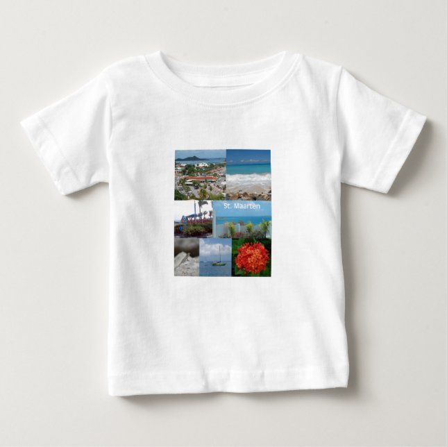 Sint Maarten-Saint Maarten Photo Collage Baby Baby T-Shirt (Front)