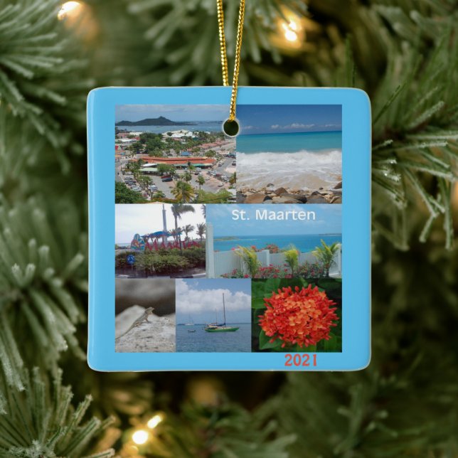 Sint Maarten - St. Martin  Ceramic Ornament (Tree)