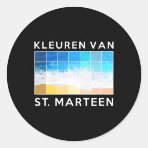 Sint Marteen Dutch Islands Colour Palette T Shirt  Classic Round Sticker