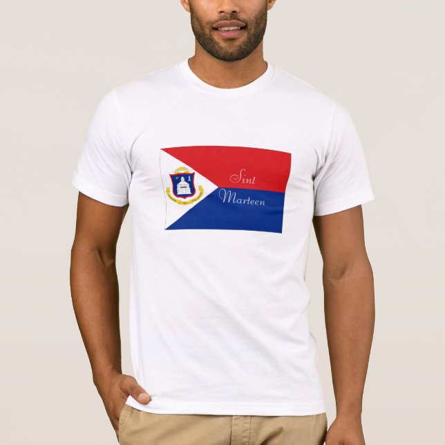 Sint Marteen St Martin flag souvenir tshirt (Front)