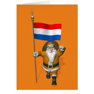 Sinterklaas With Ensign Of The Netherlands