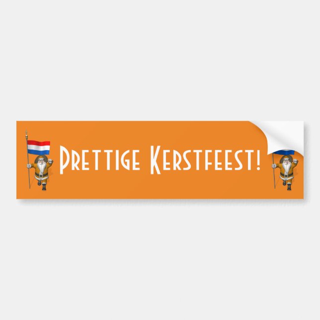 Sinterklaas With Ensign Of The Netherlands Bumper Sticker (Front)
