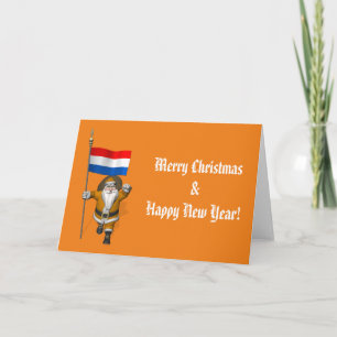 Sinterklaas With Ensign Of The Netherlands Holiday Card