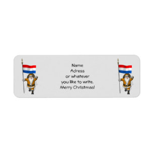 Sinterklaas With Ensign Of The Netherlands Return Address Label