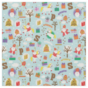 Sinterklaas with white Horse Fabric