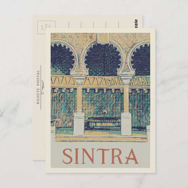 Sintra Moorish decoration illustration Portugal Postcard (Front/Back)