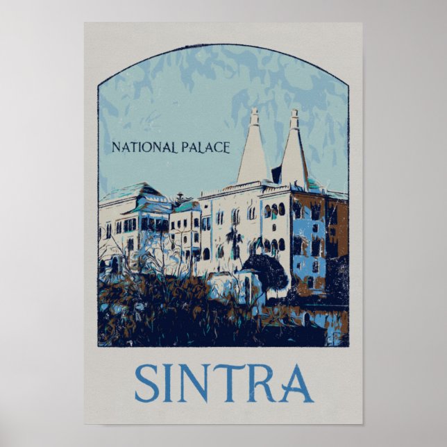 Sintra National Palace illustration Portugal Poster (Front)