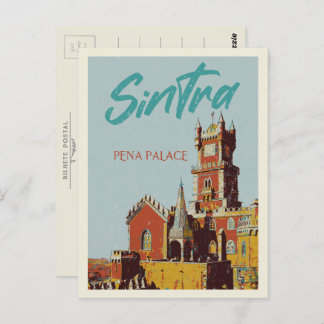 Sintra Pena's palace illustration Portugal Postcard