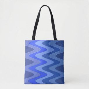 Sinus Waves pattern - blue mix + your ideas Tote Bag