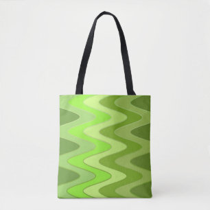 Sinus Waves pattern - green mix + your ideas Tote Bag