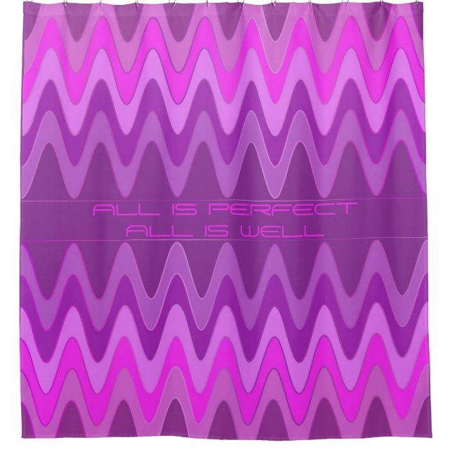Sinus Waves pattern - pink violet + your ideas Shower Curtain (Front)