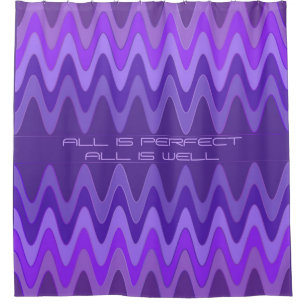 Sinus Waves pattern - purple violet + your ideas Shower Curtain
