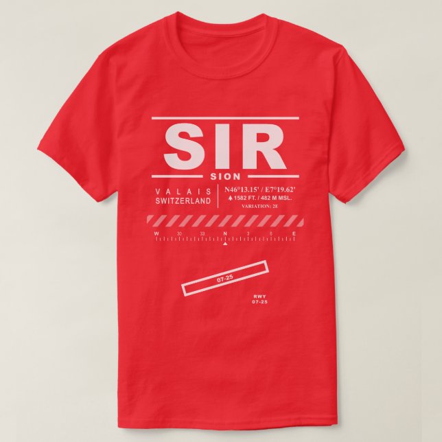 Sion Airport SIR T-Shirt (Design Front)