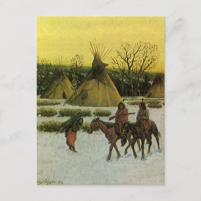 Sioux Camp at Wounded Knee by John Hauser Postcard (Front)