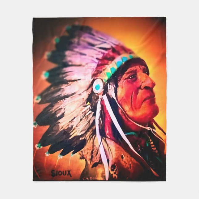 Sioux Chief  Fleece Blanket (Front)
