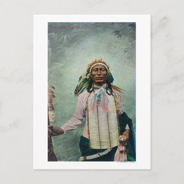 Sioux Chief Iron Tail Portrait Postcard (Front)