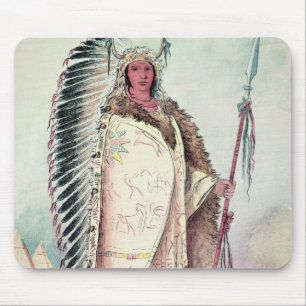 Sioux chief, 'The Black Rock' Mouse Pad