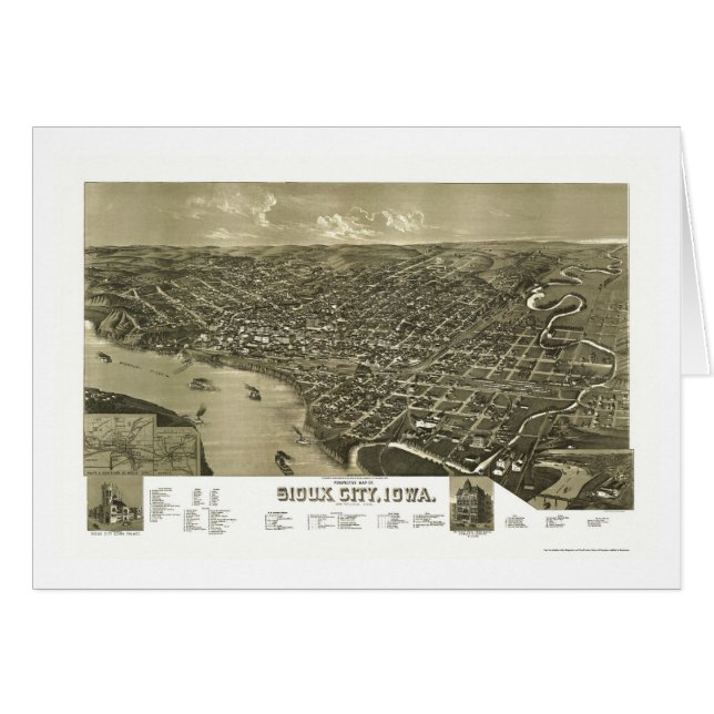 Sioux City, IA Panoramic Map - 1888 (Front Horizontal)