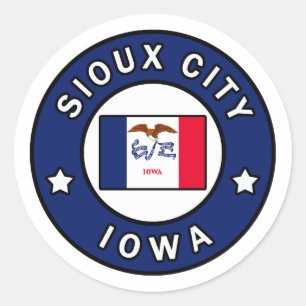 Sioux City Iowa Classic Round Sticker