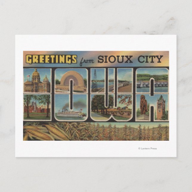 Sioux City, Iowa - Large Letter Scenes 2 Postcard (Front)