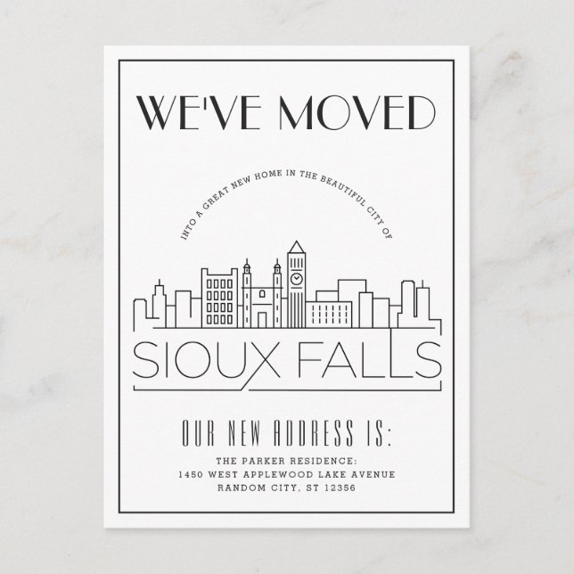 Sioux Falls Modern Deco | Change of Address Announcement Postcard (Front)
