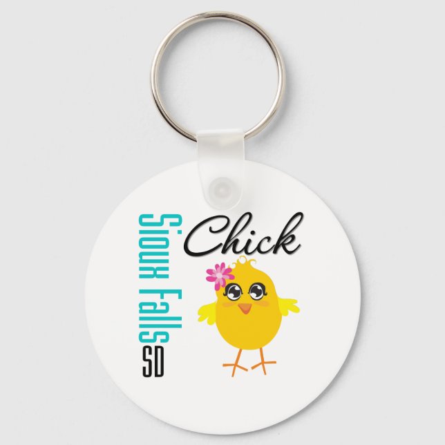 Sioux Falls SD Chick Key Ring (Front)