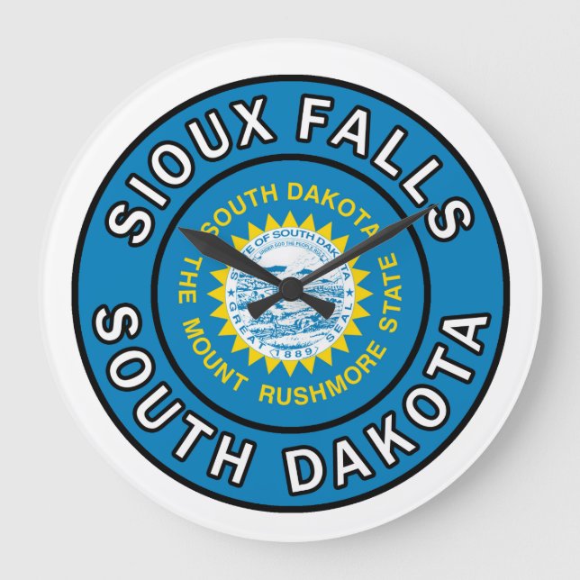 Sioux Falls South Dakota Large Clock (Front)