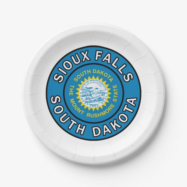 Sioux Falls South Dakota Paper Plate (Front)