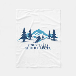 Sioux Falls South Dakota Ski Resort Skiing Skier  Fleece Blanket