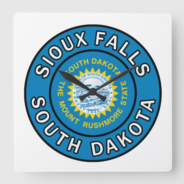 Sioux Falls South Dakota Square Wall Clock (Front)