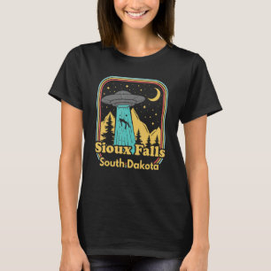 Sioux Falls South Dakota Ufo Alien 80s Retro State T-Shirt