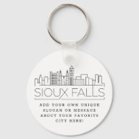Sioux Falls Stylised Skyline | Custom Slogan