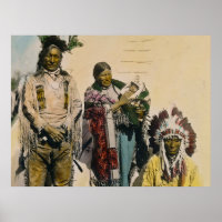 Sioux Indian Grey Eagle and Family Stereoview Post